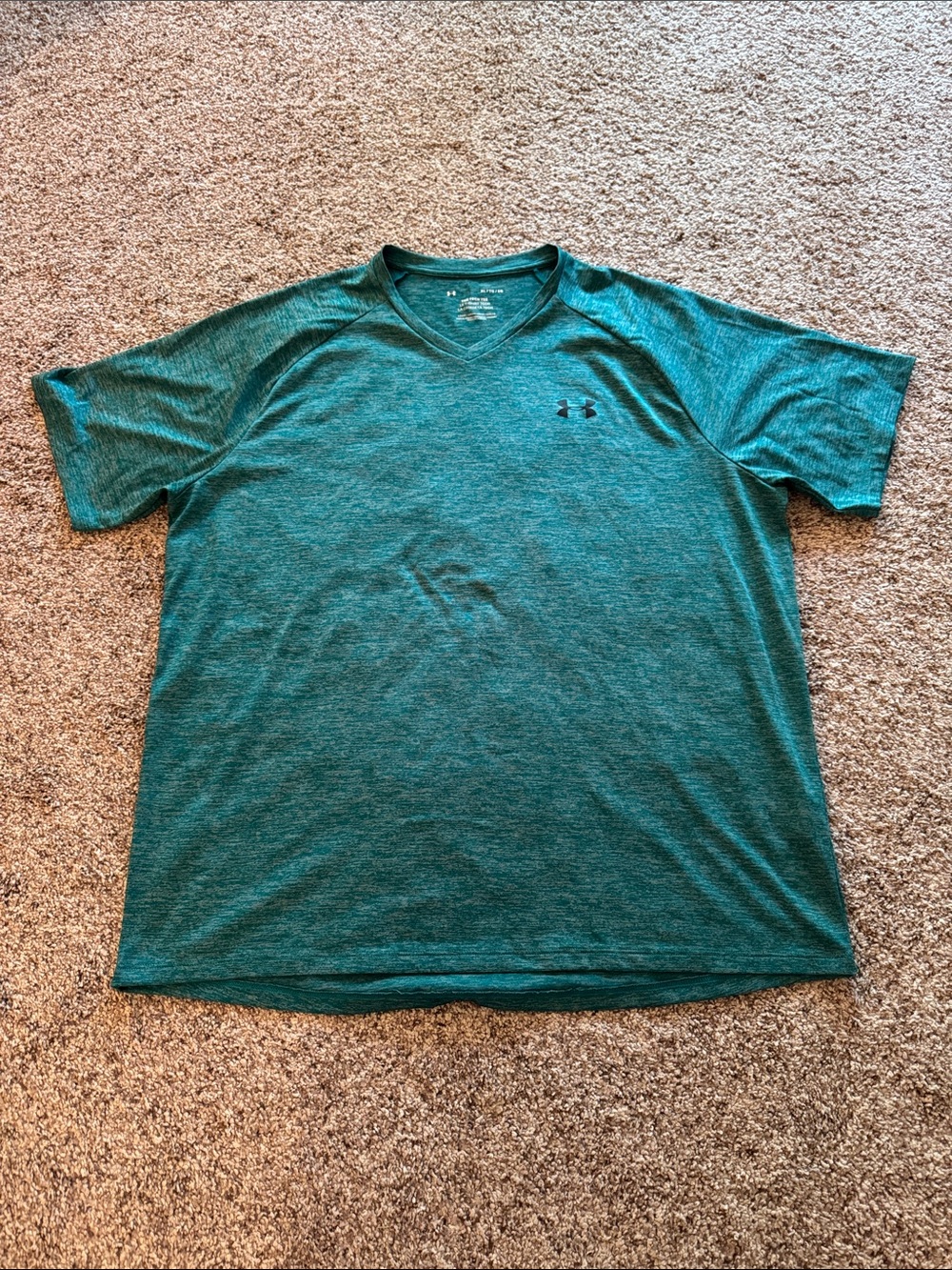 Under Armour Men's Teal Heather V-Neck Performance Tee